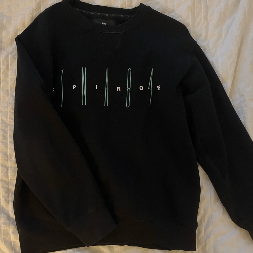 TNA Black Crewneck Sweater with Graphic